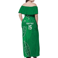 Kenya Rugby Custom Family Matching Off Shoulder Maxi Dress and Hawaiian Shirt Go Champions Simbas - Green Color