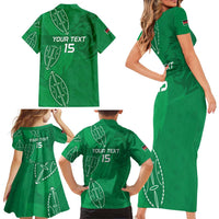 Kenya Rugby Custom Family Matching Short Sleeve Bodycon Dress and Hawaiian Shirt Go Champions Simbas - Green Color