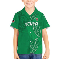 Kenya Rugby Custom Kid Hawaiian Shirt Go Champions Simbas - Green Color