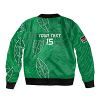 Kenya Rugby Custom Sleeve Zip Bomber Jacket Go Champions Simbas - Green Color