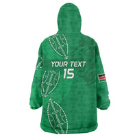 Kenya Rugby Custom Wearable Blanket Hoodie Go Champions Simbas - Green Color