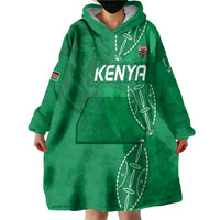 Kenya Rugby Custom Wearable Blanket Hoodie Go Champions Simbas - Green Color