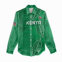 Kenya Rugby Custom Women Casual Shirt Go Champions Simbas - Green Color