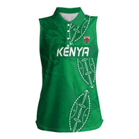 Kenya Rugby Custom Women Sleeveless Polo Shirt Go Champions Simbas - Green Color