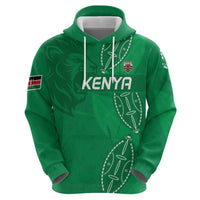 Kenya Rugby Custom Zip Hoodie Go Champions Simbas - Green Color
