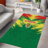 Senegal Rugby Area Rug Lion With Coat Of Arms - African Pattern