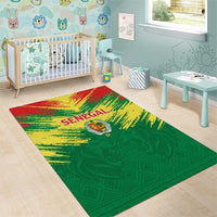 Senegal Rugby Area Rug Lion With Coat Of Arms - African Pattern