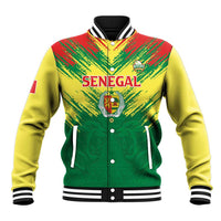 Senegal Rugby Custom Baseball Jacket Lion With Coat Of Arms - African Pattern