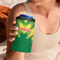 Senegal Rugby Custom 4 in 1 Can Cooler Tumbler Lion With Coat Of Arms - African Pattern