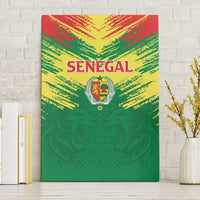 Senegal Rugby Canvas Wall Art Lion With Coat Of Arms - African Pattern