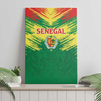 Senegal Rugby Canvas Wall Art Lion With Coat Of Arms - African Pattern