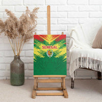 Senegal Rugby Canvas Wall Art Lion With Coat Of Arms - African Pattern