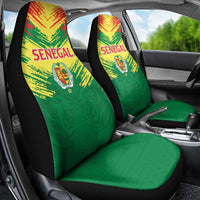 Senegal Rugby Car Seat Cover Lion With Coat Of Arms - African Pattern