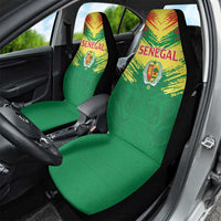 Senegal Rugby Car Seat Cover Lion With Coat Of Arms - African Pattern