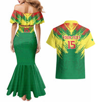 Senegal Rugby Custom Couples Matching Mermaid Dress and Hawaiian Shirt Lion With Coat Of Arms - African Pattern