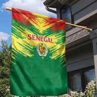 Senegal Rugby Garden Flag Lion With Coat Of Arms - African Pattern