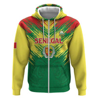 Senegal Rugby Custom Hoodie Lion With Coat Of Arms - African Pattern