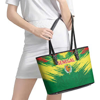Senegal Rugby Leather Tote Bag Lion With Coat Of Arms - African Pattern
