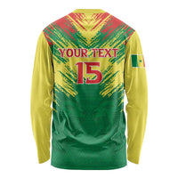 Senegal Rugby Custom Long Sleeve Shirt Lion With Coat Of Arms - African Pattern