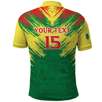 Senegal Rugby Custom Polo Shirt Lion With Coat Of Arms - African Pattern