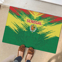 Senegal Rugby Rubber Doormat Lion With Coat Of Arms - African Pattern