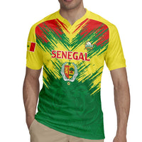 Senegal Rugby Custom Rugby Jersey Lion With Coat Of Arms - African Pattern