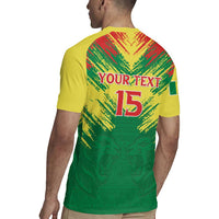 Senegal Rugby Custom Rugby Jersey Lion With Coat Of Arms - African Pattern