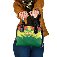 Senegal Rugby Shoulder Handbag Lion With Coat Of Arms - African Pattern