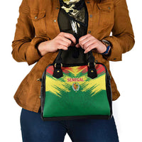 Senegal Rugby Shoulder Handbag Lion With Coat Of Arms - African Pattern