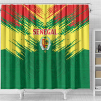 Senegal Rugby Shower Curtain Lion With Coat Of Arms - African Pattern