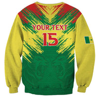 Senegal Rugby Custom Sweatshirt Lion With Coat Of Arms - African Pattern