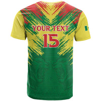 Senegal Rugby Custom T Shirt Lion With Coat Of Arms - African Pattern