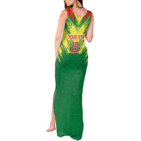 Senegal Rugby Custom Tank Maxi Dress Lion With Coat Of Arms - African Pattern