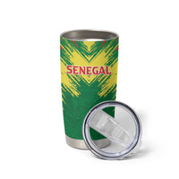 Senegal Rugby Custom Tumbler Cup Lion With Coat Of Arms - African Pattern