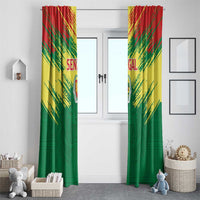 Senegal Rugby Window Curtain Lion With Coat Of Arms - African Pattern