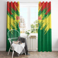 Senegal Rugby Window Curtain Lion With Coat Of Arms - African Pattern