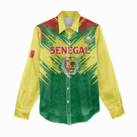 Senegal Rugby Custom Women Casual Shirt Lion With Coat Of Arms - African Pattern