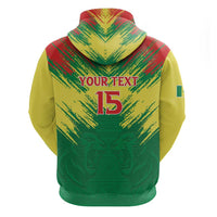 Senegal Rugby Custom Zip Hoodie Lion With Coat Of Arms - African Pattern