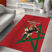 Morocco Rugby Custom Area Rug Lion Mascot Green Star