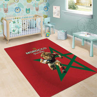 Morocco Rugby Custom Area Rug Lion Mascot Green Star