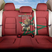 Morocco Rugby Custom Back Car Seat Cover Lion Mascot Green Star
