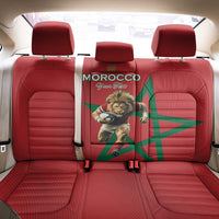 Morocco Rugby Custom Back Car Seat Cover Lion Mascot Green Star