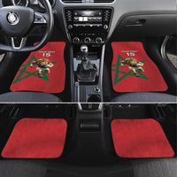 Morocco Rugby Custom Car Mats Lion Mascot Green Star