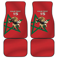 Morocco Rugby Custom Car Mats Lion Mascot Green Star