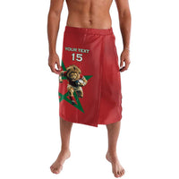Morocco Rugby Custom Lavalava Lion Mascot Green Star