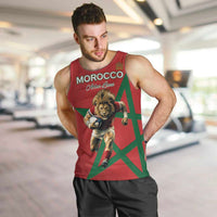 Morocco Rugby Custom Men Tank Top Lion Mascot Green Star