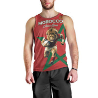 Morocco Rugby Custom Men Tank Top Lion Mascot Green Star