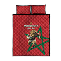 Morocco Rugby Custom Quilt Bed Set Lion Mascot Green Star