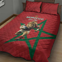 Morocco Rugby Custom Quilt Bed Set Lion Mascot Green Star