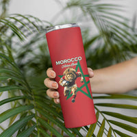 Morocco Rugby Custom Skinny Tumbler Lion Mascot Green Star